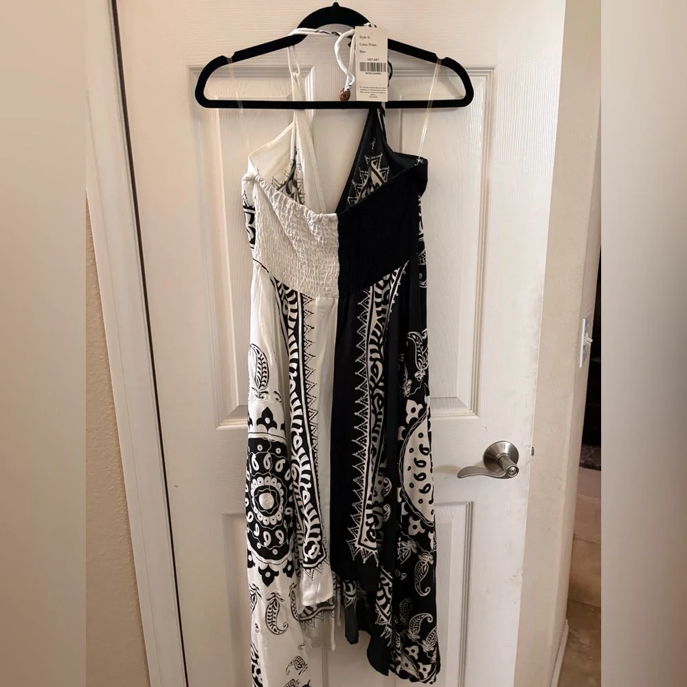 Advance Apparels Black and White Paisley Halter Dress - Picture 9 of 14
